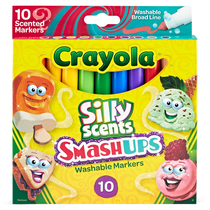 Image of Crayola® Markers,Silly Scents Smash Ups,Broad,Washable,10/PK,AST