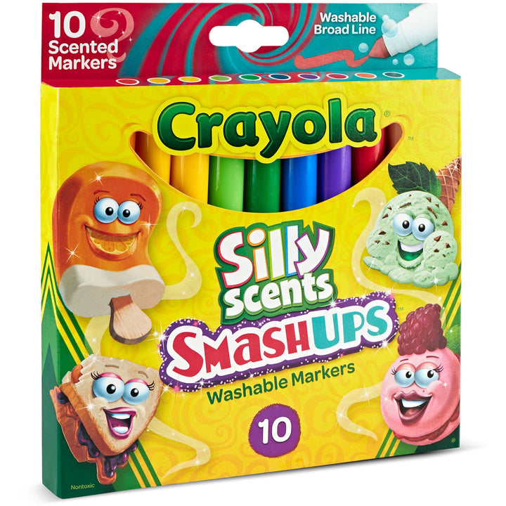 Image of Crayola® Markers,Silly Scents Smash Ups,Broad,Washable,10/PK,AST