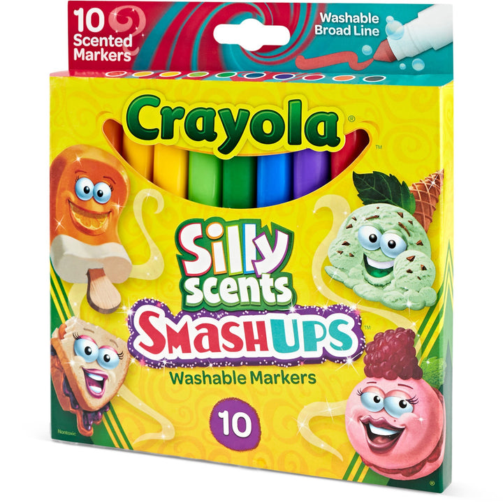 Image of Crayola® Markers,Silly Scents Smash Ups,Broad,Washable,10/PK,AST