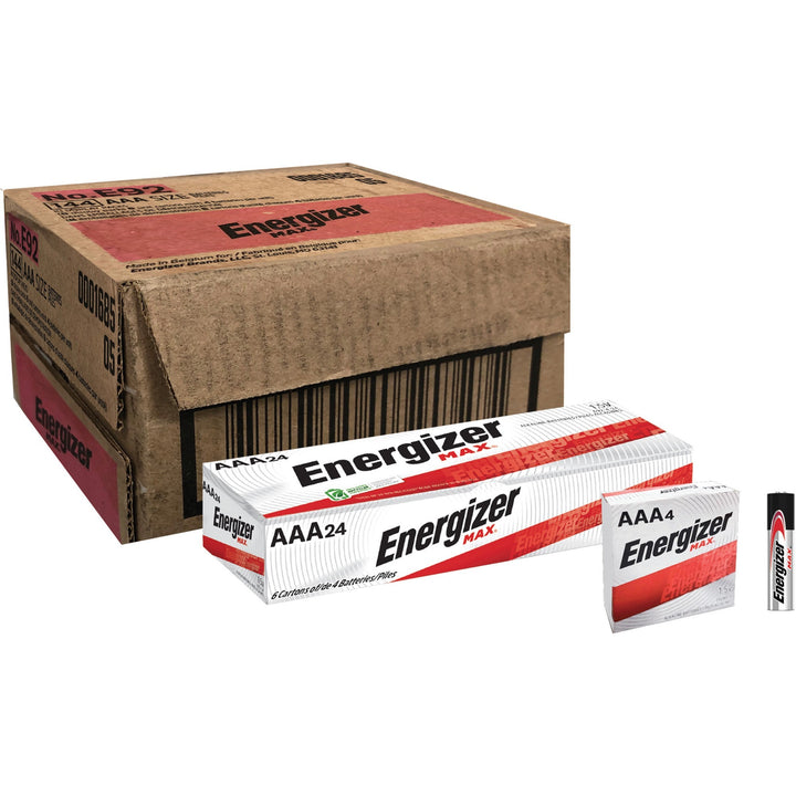 Image of Eveready® Batteries,EnergizerMax,Alkaline,AAA,4/PK,6PK/BX,6BX/CT,BK/SR