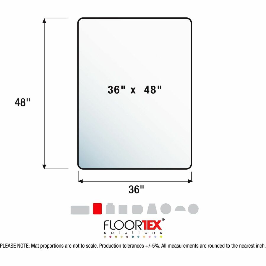 Image of Floortex® Chairmat,f/Carpet, APET,Rectangle,36"x48",Clear