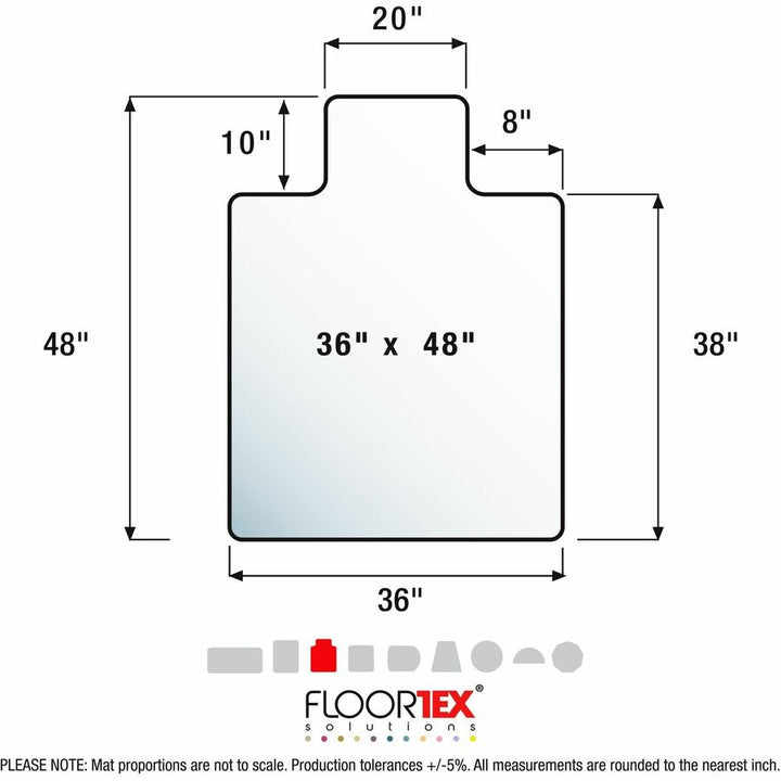 Image of Floortex® Chairmat,f/Hard Floors, APET,Lip,36"x48",Clear