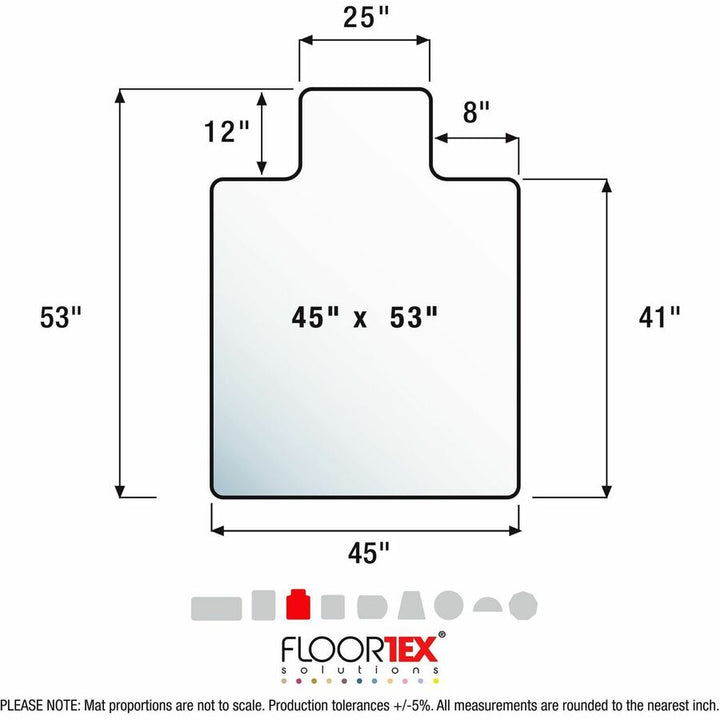 Image of Floortex® Chairmat,f/Hard Floors, APET,Lip,45"x53",Clear