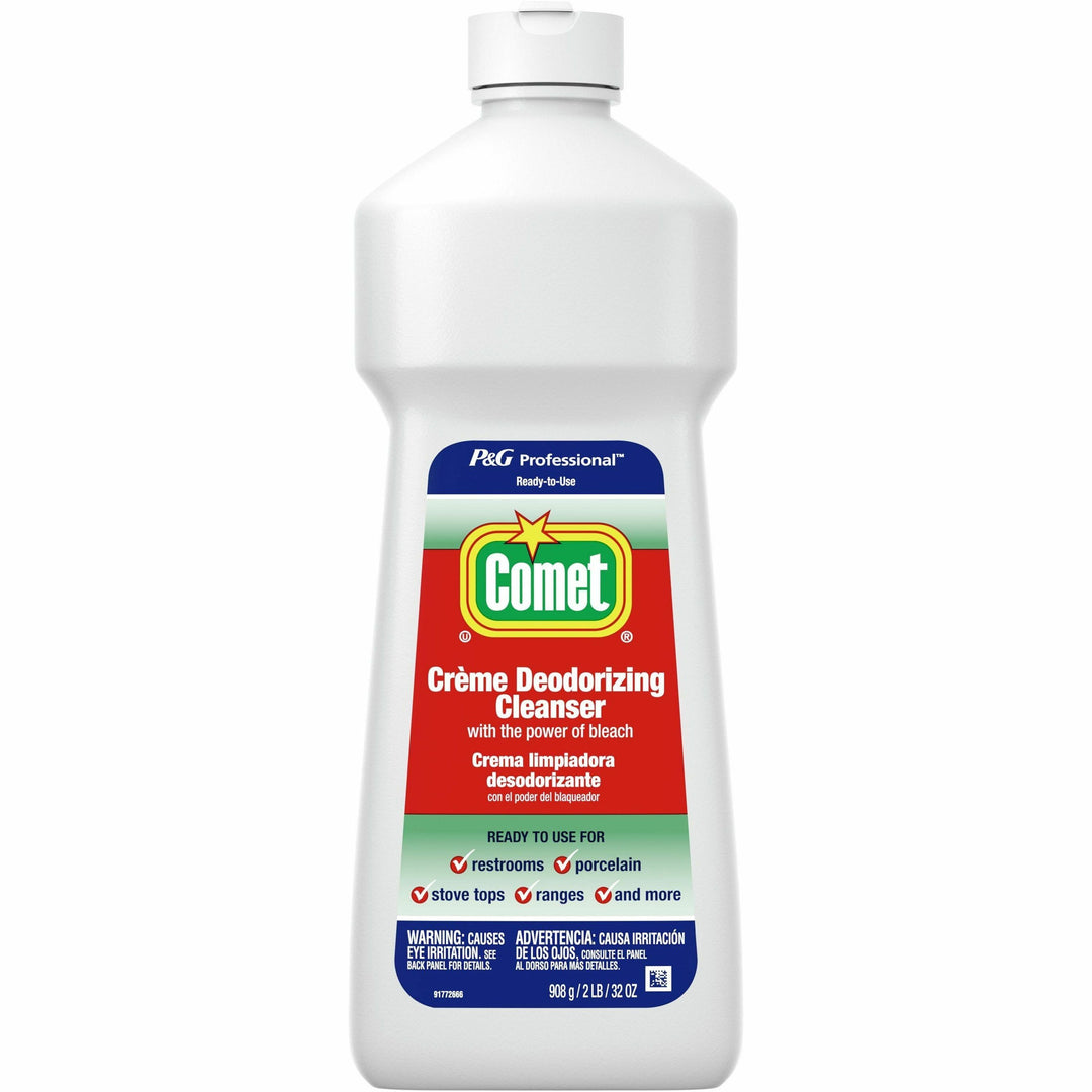 Image of Comet 73163 Creme Deodorizing Cleanser, 32 fl oz (1 quart), Non-scratching, White Bottle, 1 Bottle