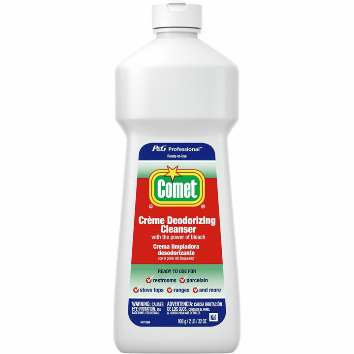 Image of Comet 73163 Creme Deodorizing Cleanser, 32 fl oz (1 quart), Non-scratching, White Bottle, 1 Bottle