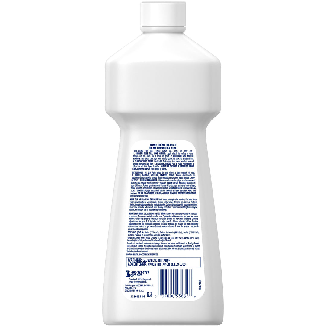 Image of Comet 73163 Creme Deodorizing Cleanser, 32 fl oz (1 quart), Non-scratching, White Bottle, 1 Bottle