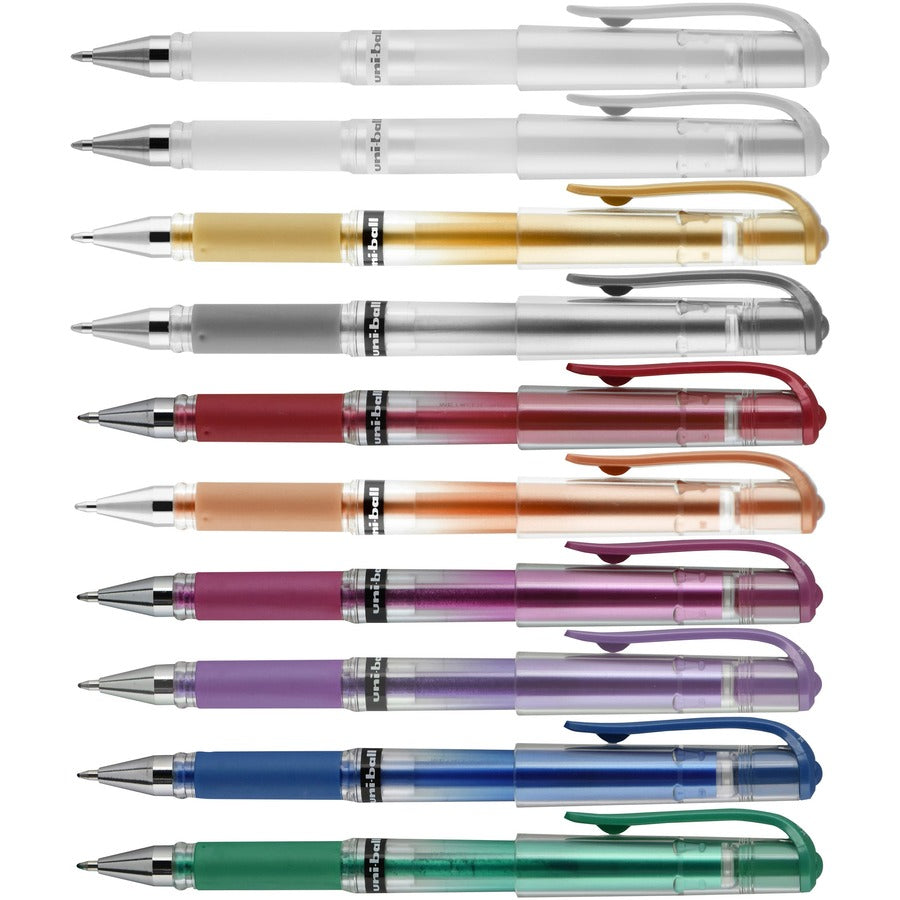 Image of uniball® Pen, Signo Gel, 1.0mm, Metallic, 10/PK, AST