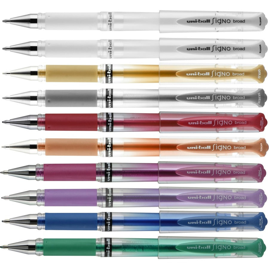 Image of uniball® Pen, Signo Gel, 1.0mm, Metallic, 10/PK, AST