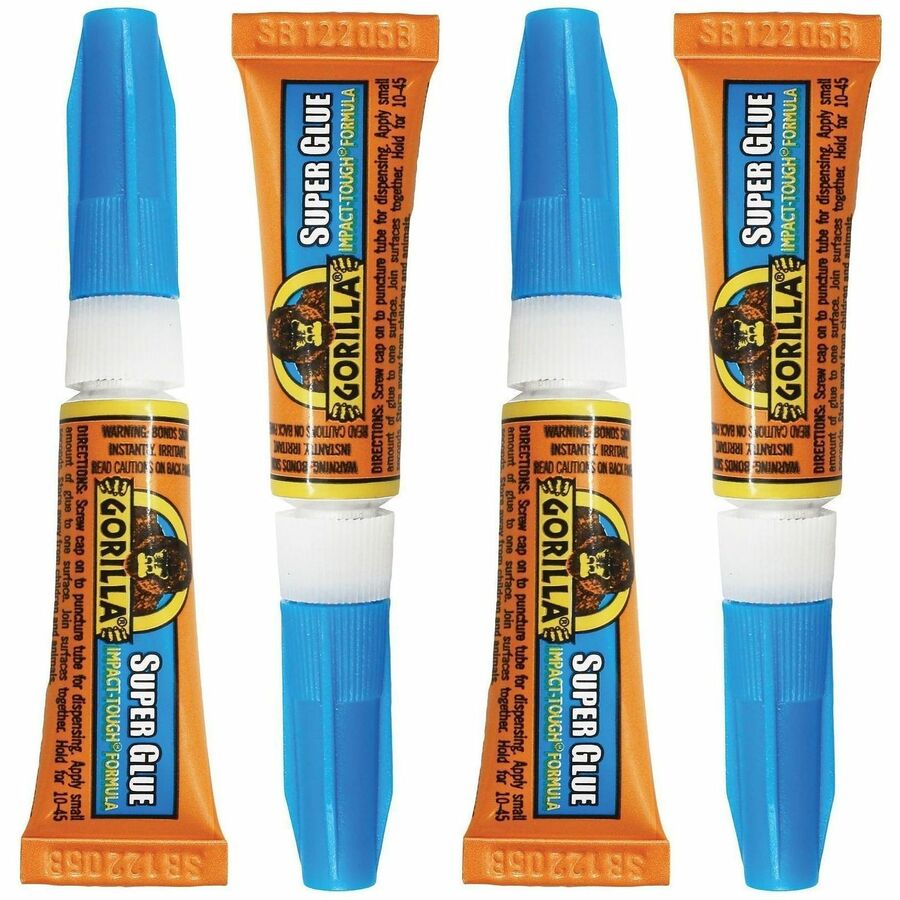 Image of Gorilla Glue 105800 Super Glue 3g Tubes, 0.11 oz, Clear, 4 / Pack