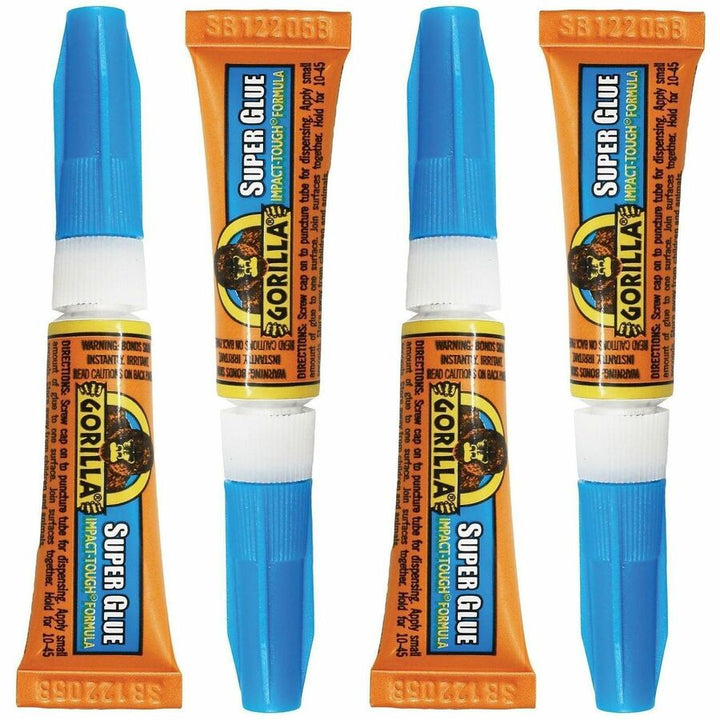 Image of Gorilla Glue 105800 Super Glue 3g Tubes, 0.11 oz, Clear, 4 / Pack