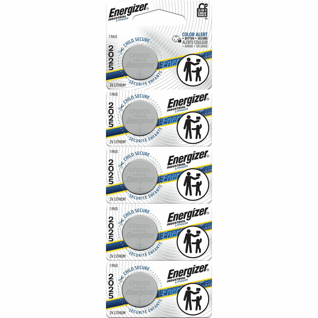 Image of Eveready® Batteries, Lithium, Industrial, 2025, 5/PK, Silver
