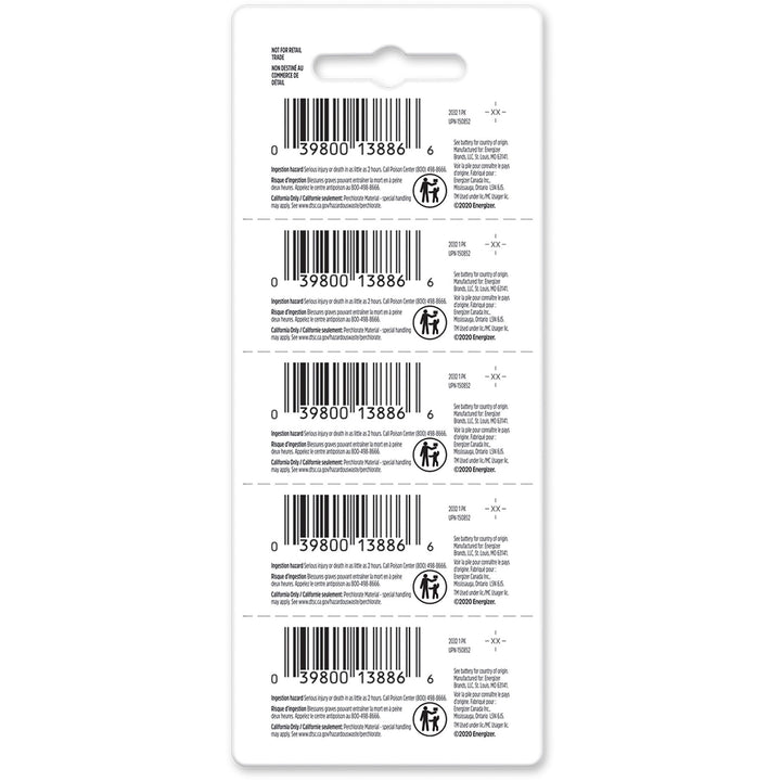 Image of Eveready® Batteries, Lithium, Industrial, 2032, 5/PK, 20PK/BX, Silver
