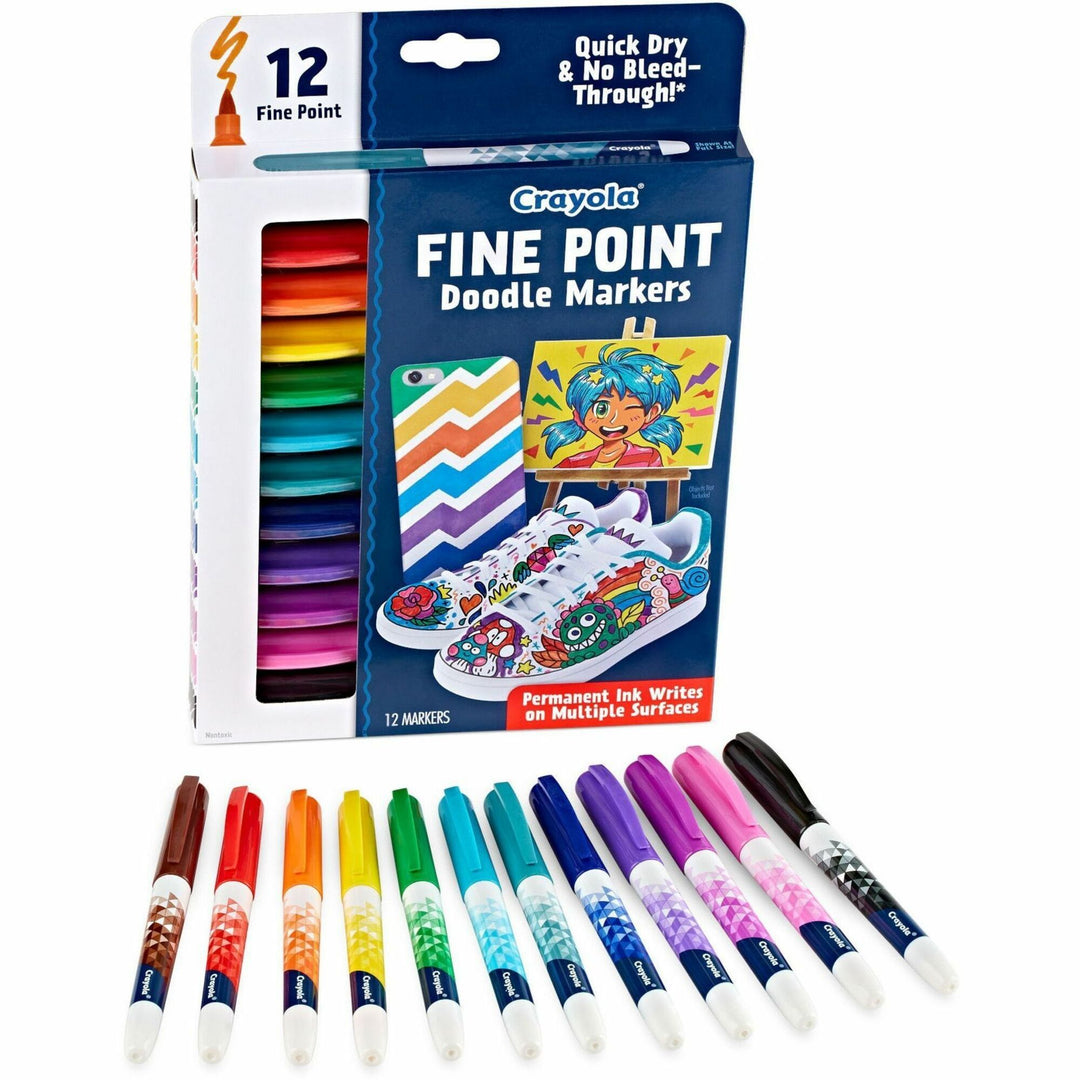 Image of Crayola® Marker,Doodle,Fine,Aged Up,12 Colors,12/PK,AST