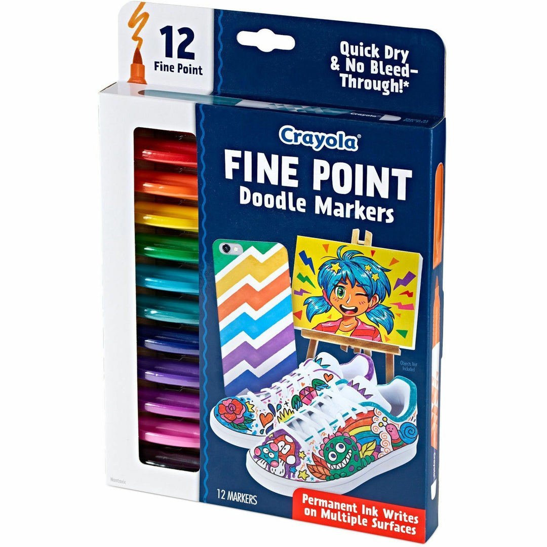 Image of Crayola® Marker,Doodle,Fine,Aged Up,12 Colors,12/PK,AST