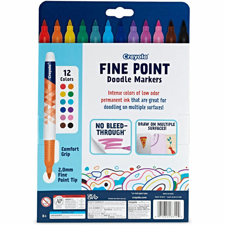 Image of Crayola® Marker,Doodle,Fine,Aged Up,12 Colors,12/PK,AST