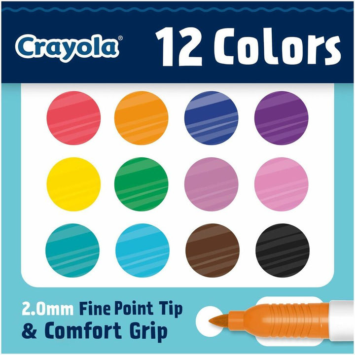 Image of Crayola® Marker,Doodle,Fine,Aged Up,12 Colors,12/PK,AST