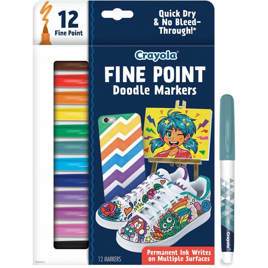 Image of Crayola® Marker,Doodle,Fine,Aged Up,12 Colors,12/PK,AST