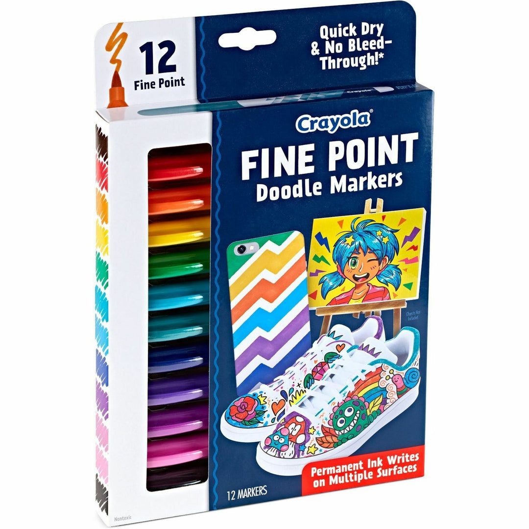 Image of Crayola® Marker,Doodle,Fine,Aged Up,12 Colors,12/PK,AST