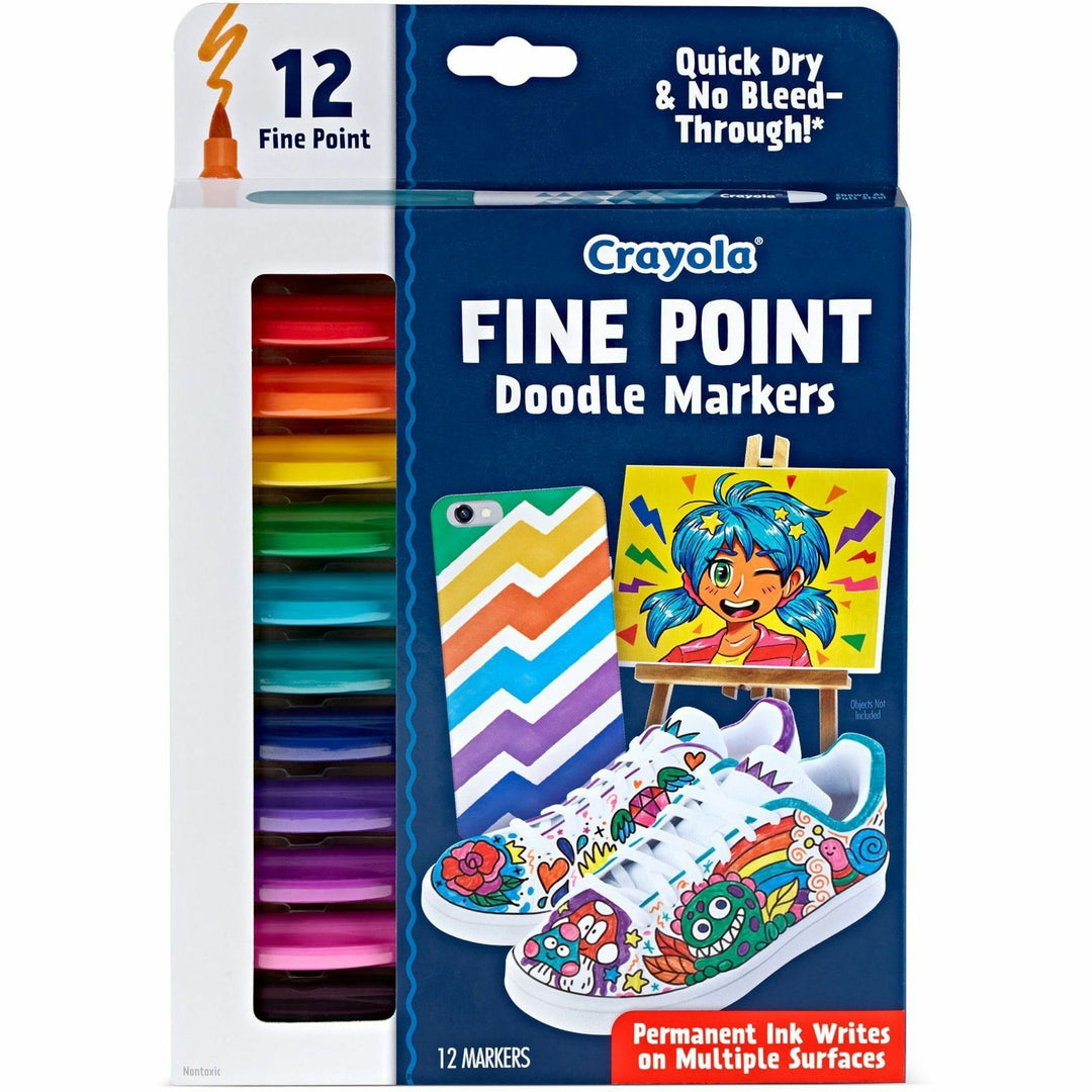 Image of Crayola® Marker,Doodle,Fine,Aged Up,12 Colors,12/PK,AST