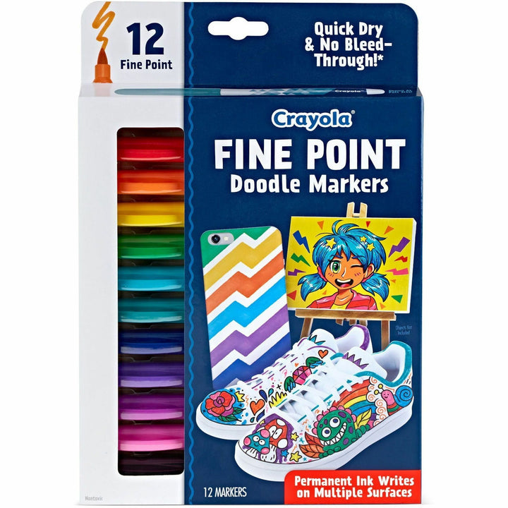 Image of Crayola® Marker,Doodle,Fine,Aged Up,12 Colors,12/PK,AST