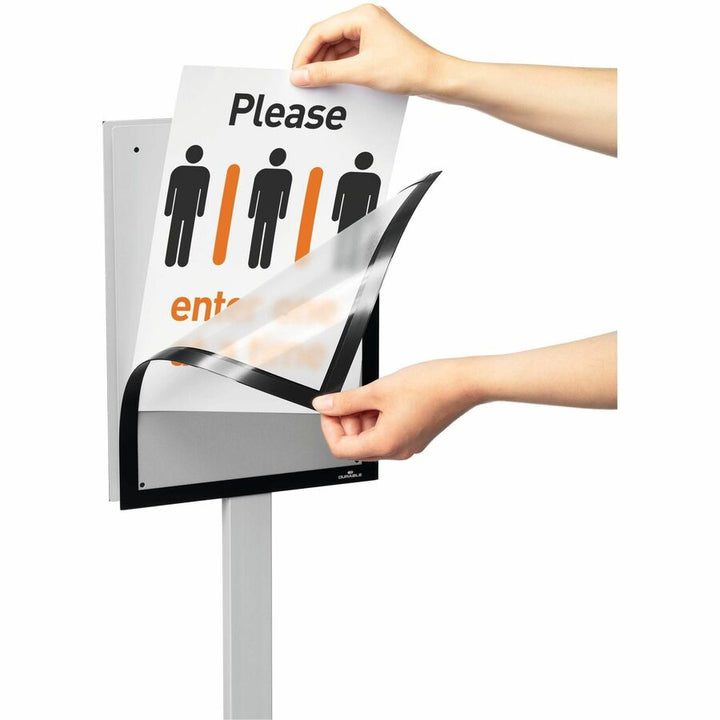 Image of Durable® Info Stand Basic Floor Stand, 51.57" Tall, Black Stand, 8.5 x 11 Face