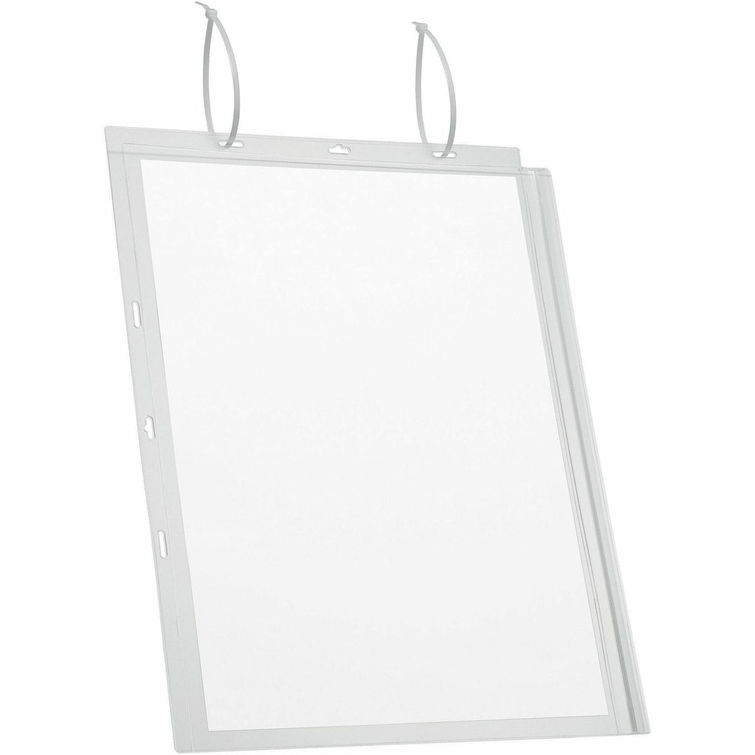 Image of Durable® Water-Resistant Sign Holder Pockets with Cable Ties, 11 x 17, Clear Frame, 5/Pack