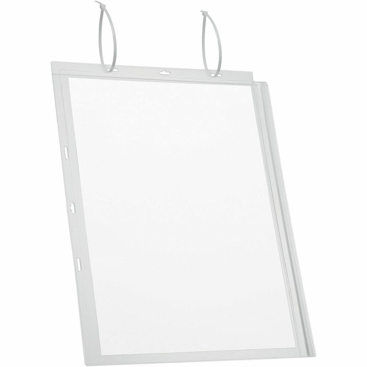 Image of Durable® Water-Resistant Sign Holder Pockets with Cable Ties, 11 x 17, Clear Frame, 5/Pack