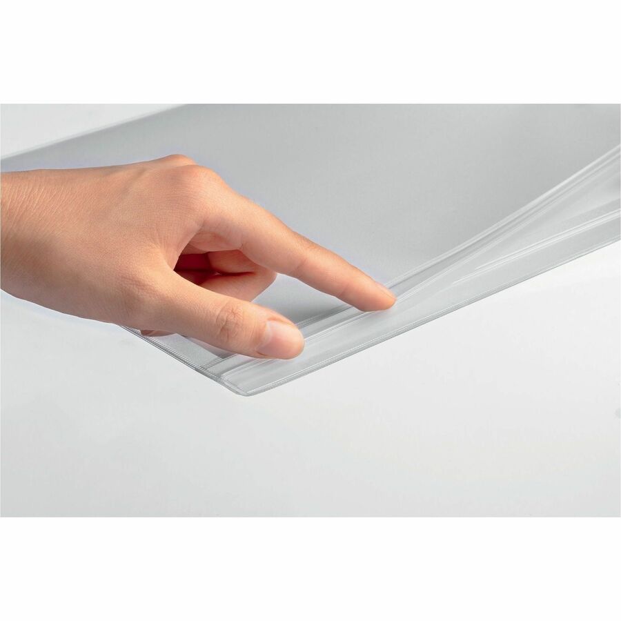 Image of Durable® Water-Resistant Sign Holder Pockets with Cable Ties, 11 x 17, Clear Frame, 5/Pack