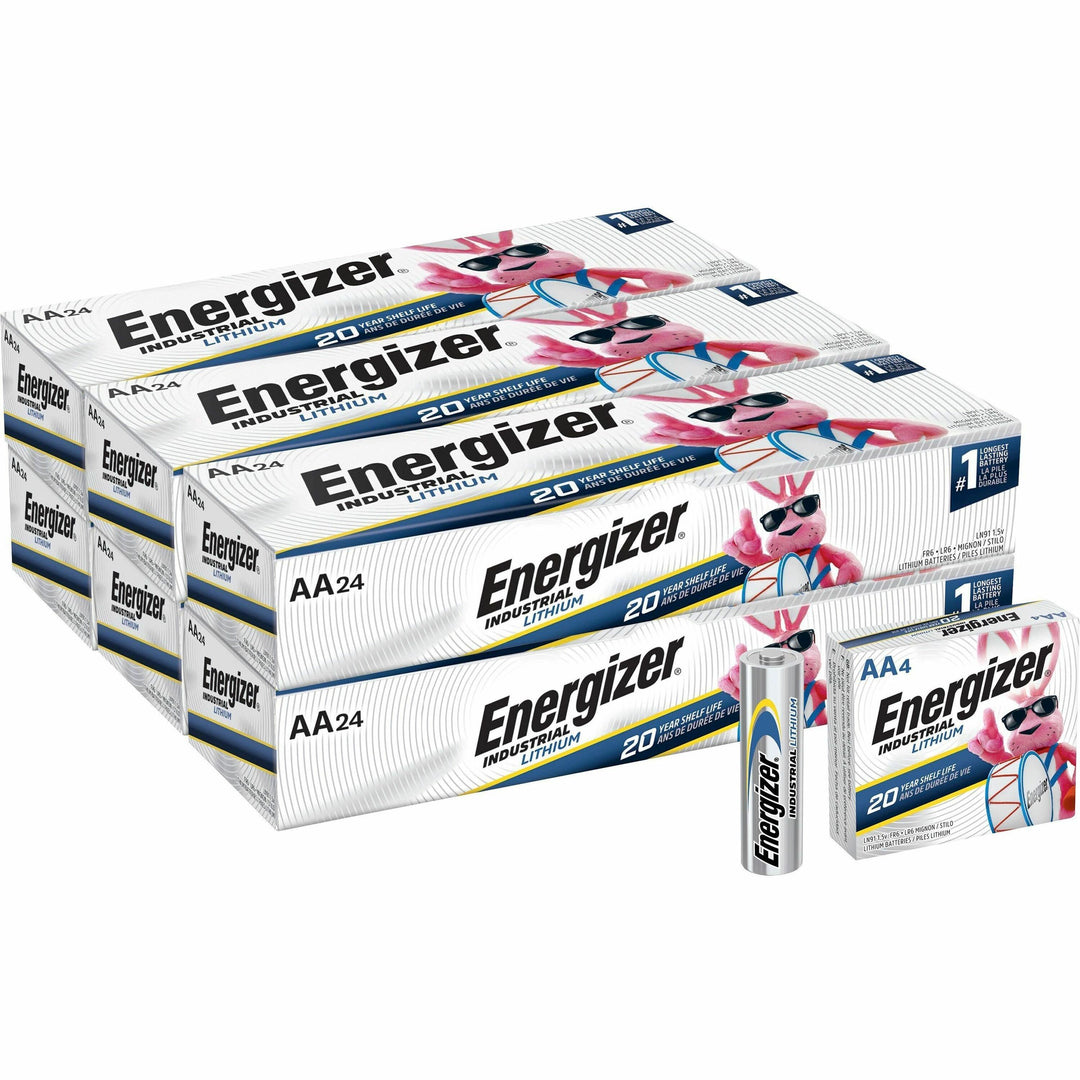 Image of Eveready® Batteries,Lithium,Industrial,AA,4/PK,6PK/BX,6BX/CT,Silver