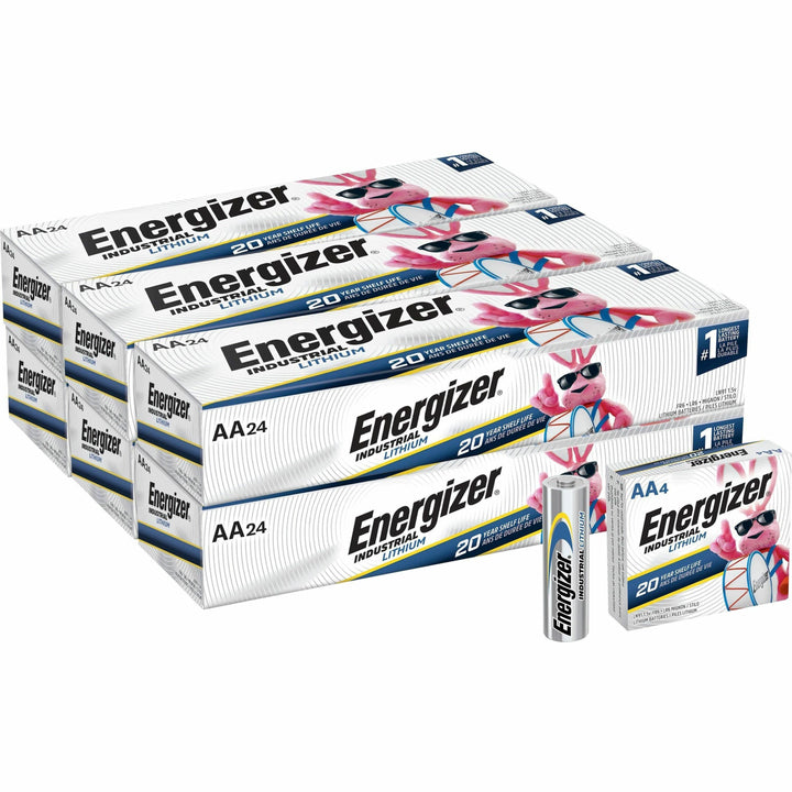 Image of Eveready® Batteries,Lithium,Industrial,AA,4/PK,6PK/BX,6BX/CT,Silver