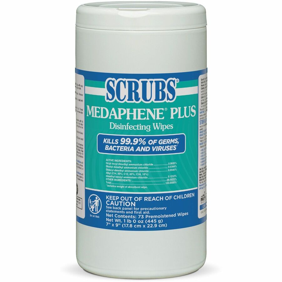 Image of ITW Pro Brands Wipes, Disinfecting, 7"x9", 73/Can, 6/CT, White