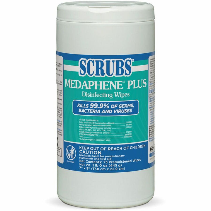 Image of ITW Pro Brands Wipes, Disinfecting, 7"x9", 73/Can, 6/CT, White