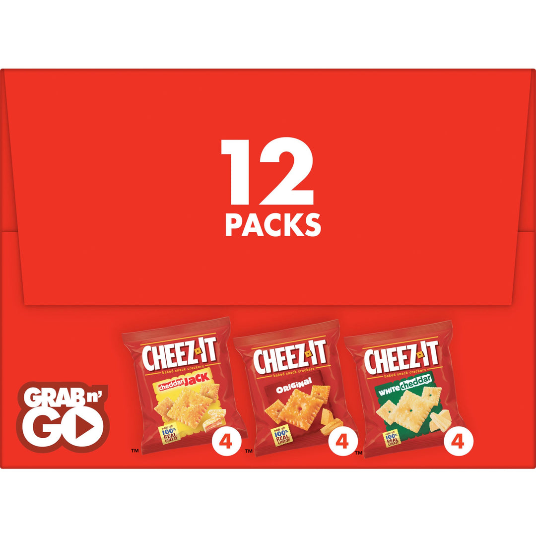 Image of Cheez-It 94027 Variety Pack, Individually Wrapped, Original, White Cheddar, Cheddar Jack Cheese, 12.10 oz, 12 / Box