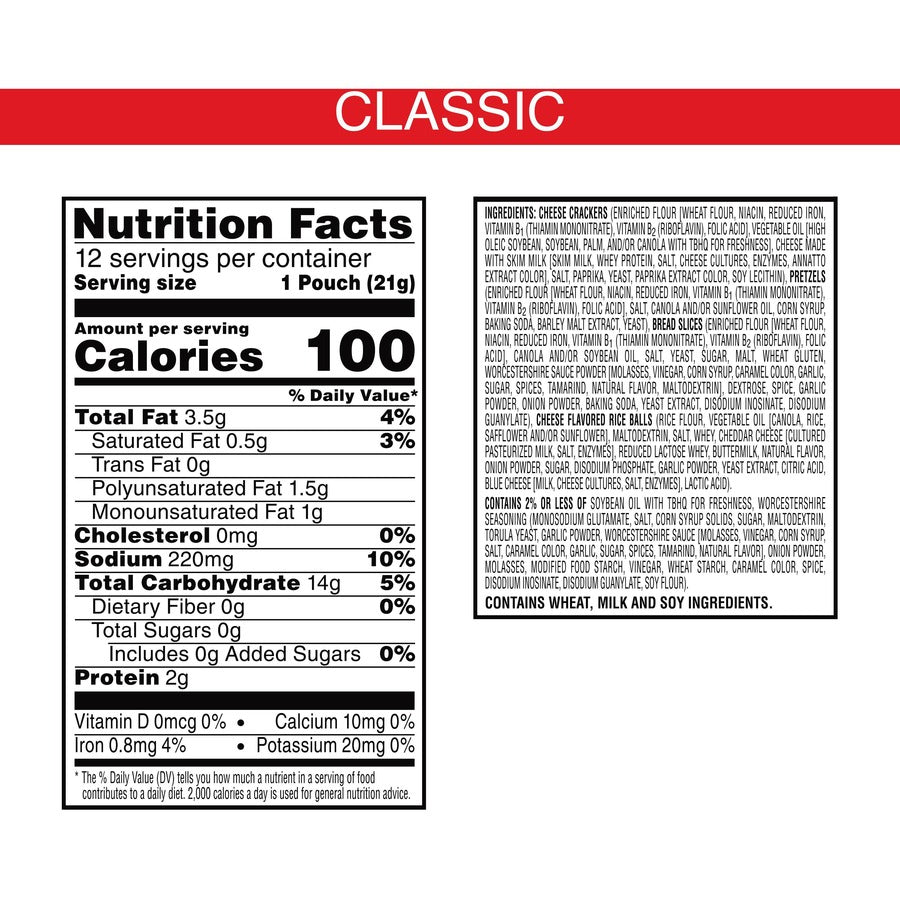 Image of Cheez-It 11720 Classic Snack Mix, Cheese, 9 oz, 12 / Box