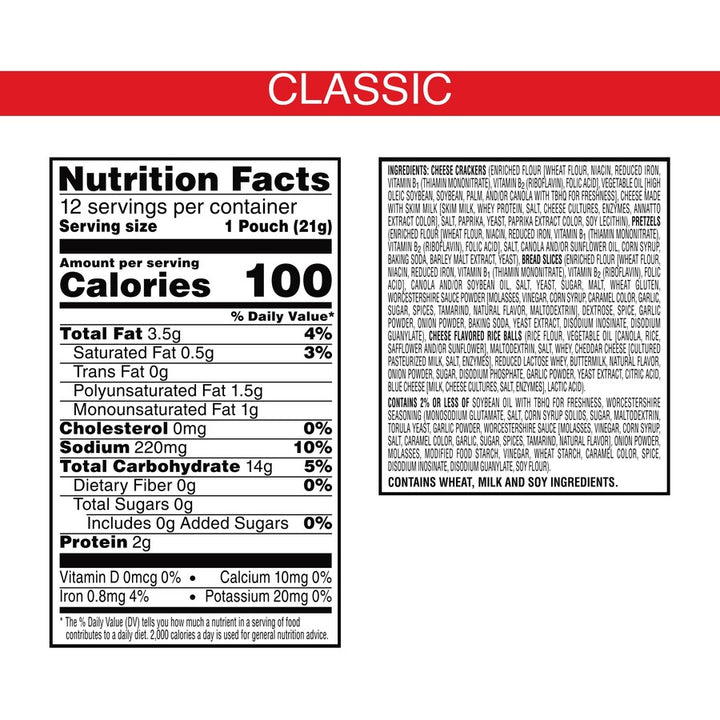 Image of Cheez-It 11720 Classic Snack Mix, Cheese, 9 oz, 12 / Box