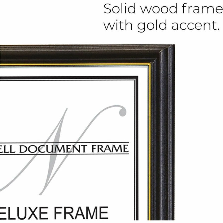 Image of Glolite Nudell LLC Frame, Deluxe, Vertical/Horizontal, 8-1/2"x11", Black/Gold