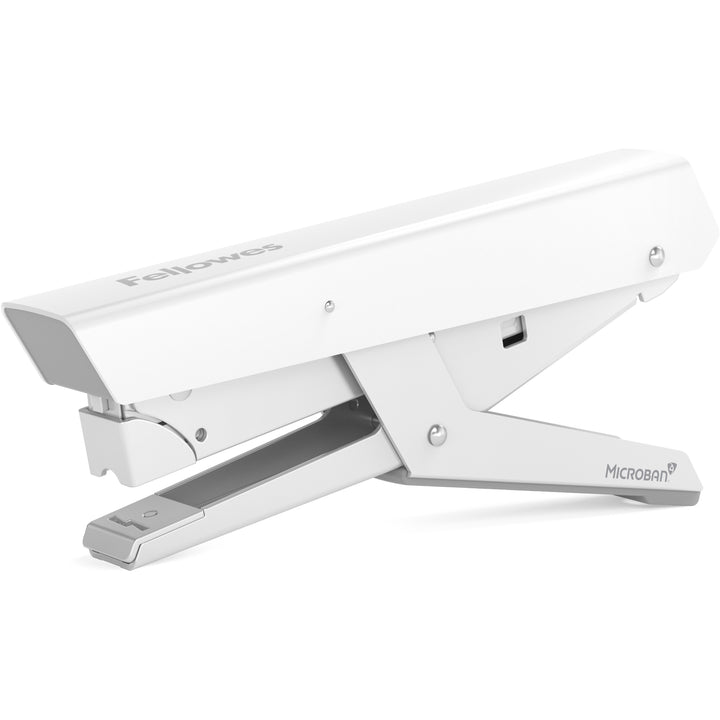 Image of Fellowes® LX890 Handheld Plier Stapler with Antimicrobial Protection, 40-Sheet Capacity, 0.25"/0.31" Staples, White
