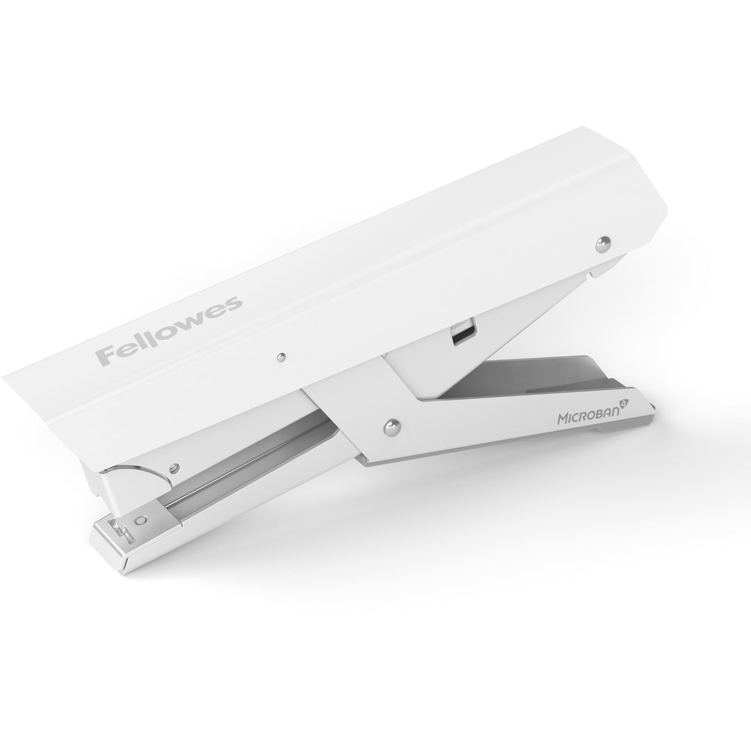 Image of Fellowes® LX890 Handheld Plier Stapler with Antimicrobial Protection, 40-Sheet Capacity, 0.25"/0.31" Staples, White