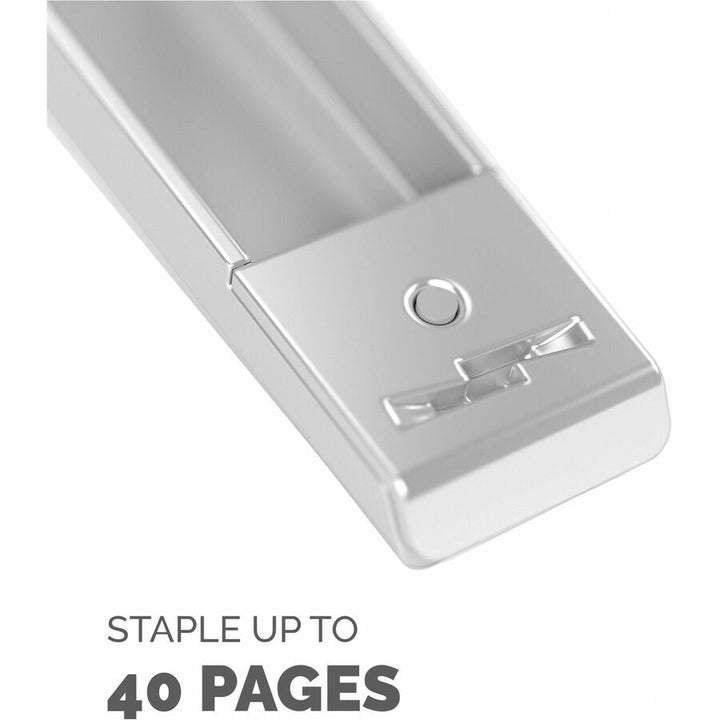 Image of Fellowes® LX890 Handheld Plier Stapler with Antimicrobial Protection, 40-Sheet Capacity, 0.25"/0.31" Staples, White