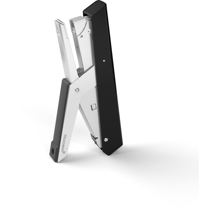 Image of Fellowes® LX890 Handheld Plier Stapler with Antimicrobial Protection, 40-Sheet Capacity, 0.25"/0.31" Staples, Black/White