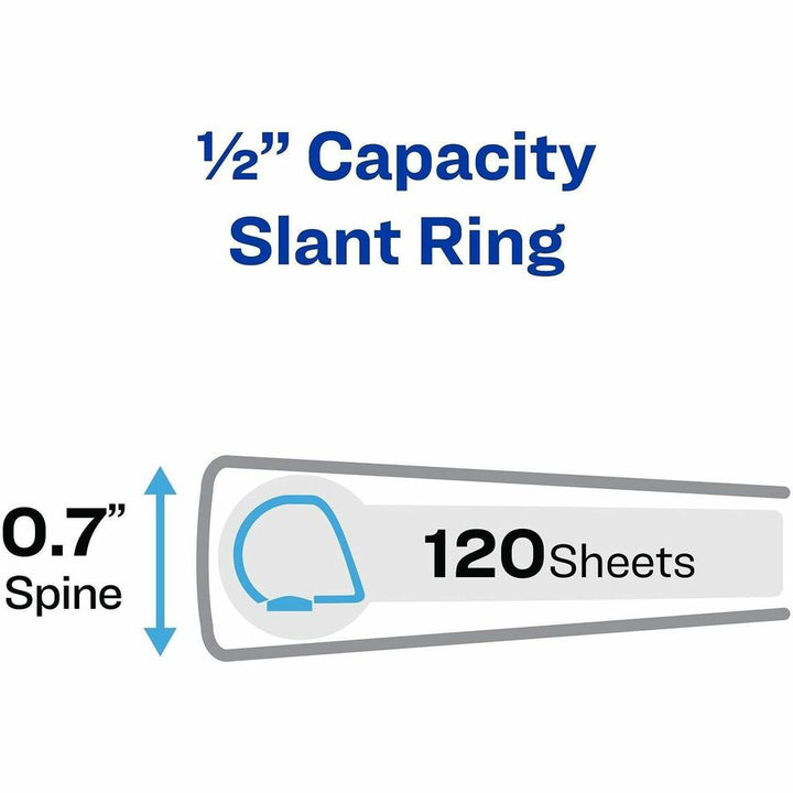 Image of Avery® Heavy-Duty Non Stick View Binder With Durahinge And Slant Rings, 3 Rings, 0.5" Capacity, 11 X 8.5, White, 4/pack