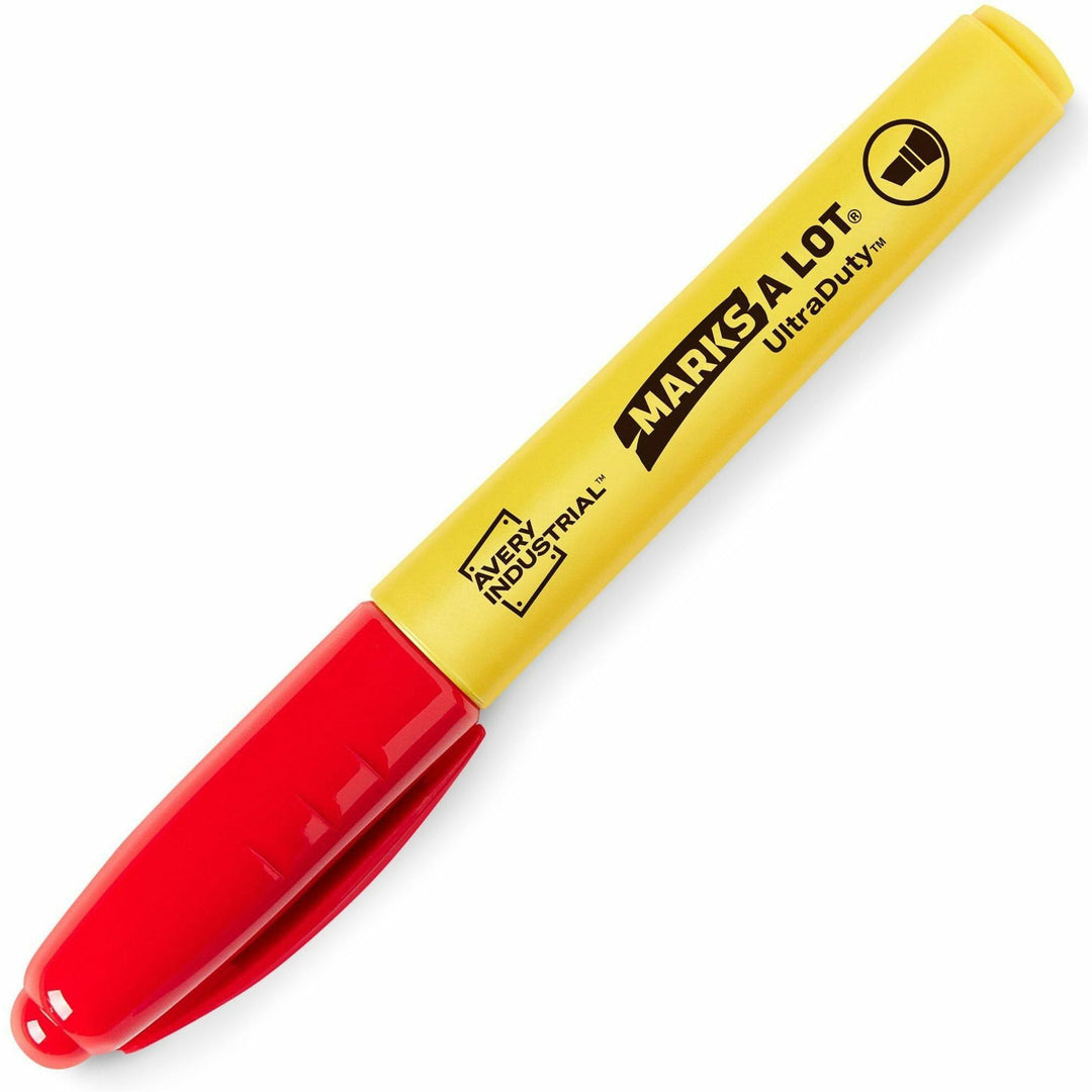 Image of Avery® Marks A Lot UltraDuty Markers, Chisel Tip, 3 Assorted Markers (29864), Black, Red, Blue Ink, Polyester Tip, 3 / Pack