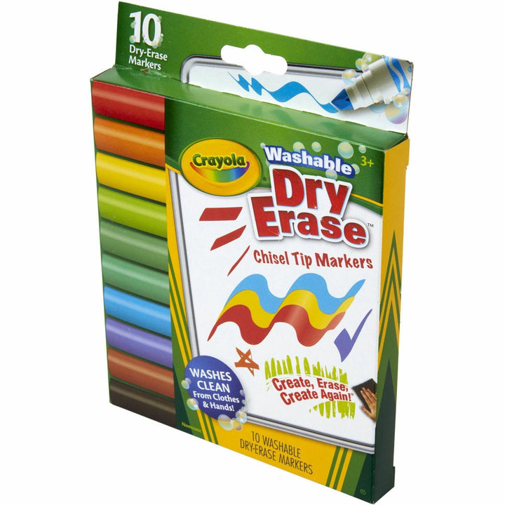 Image of Crayola® Markers, Dry-Erase, Washable, 10 Colors, 10/PK, AST