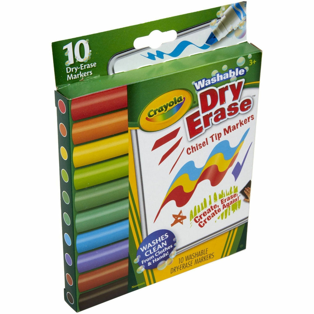 Image of Crayola® Markers, Dry-Erase, Washable, 10 Colors, 10/PK, AST