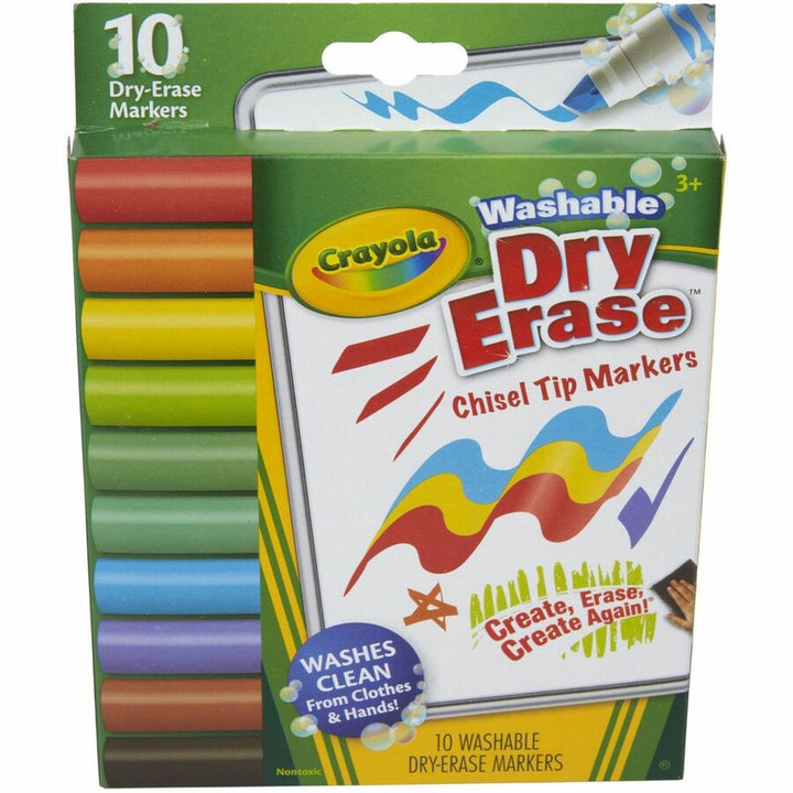 Image of Crayola® Markers, Dry-Erase, Washable, 10 Colors, 10/PK, AST