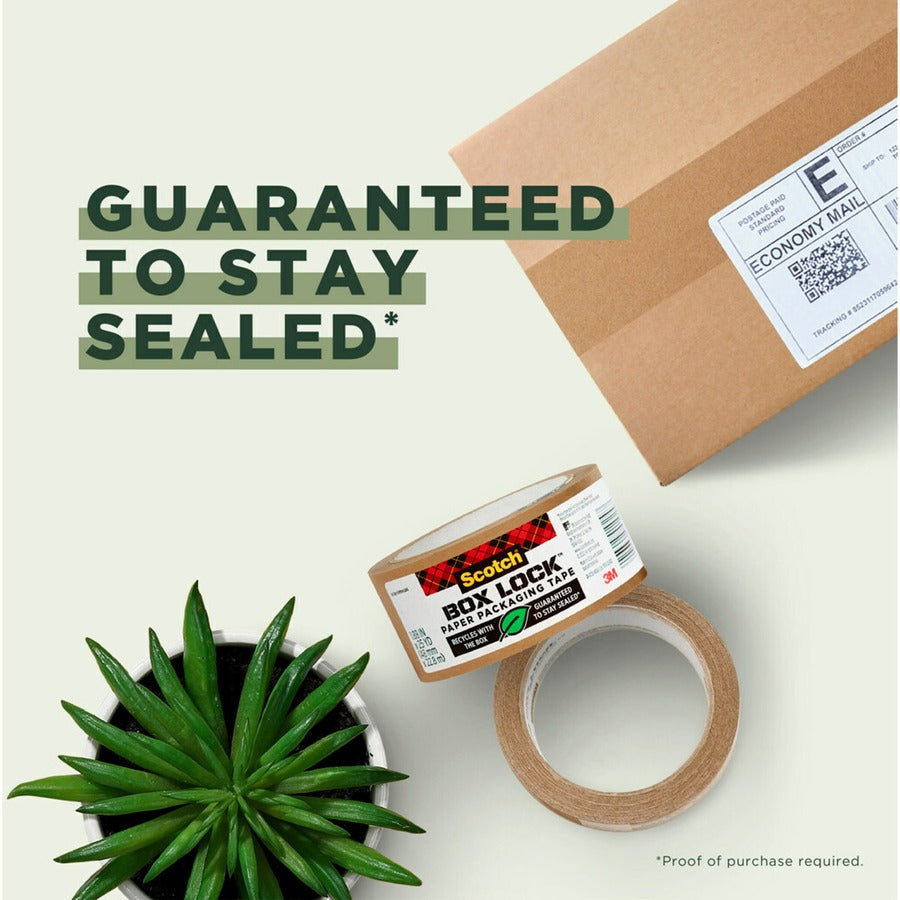 Image of Scotch 7850238GC Box Lock Packaging Tape Refill, 25 yd Length x 1.88" Width, Brown, 8 / Carton