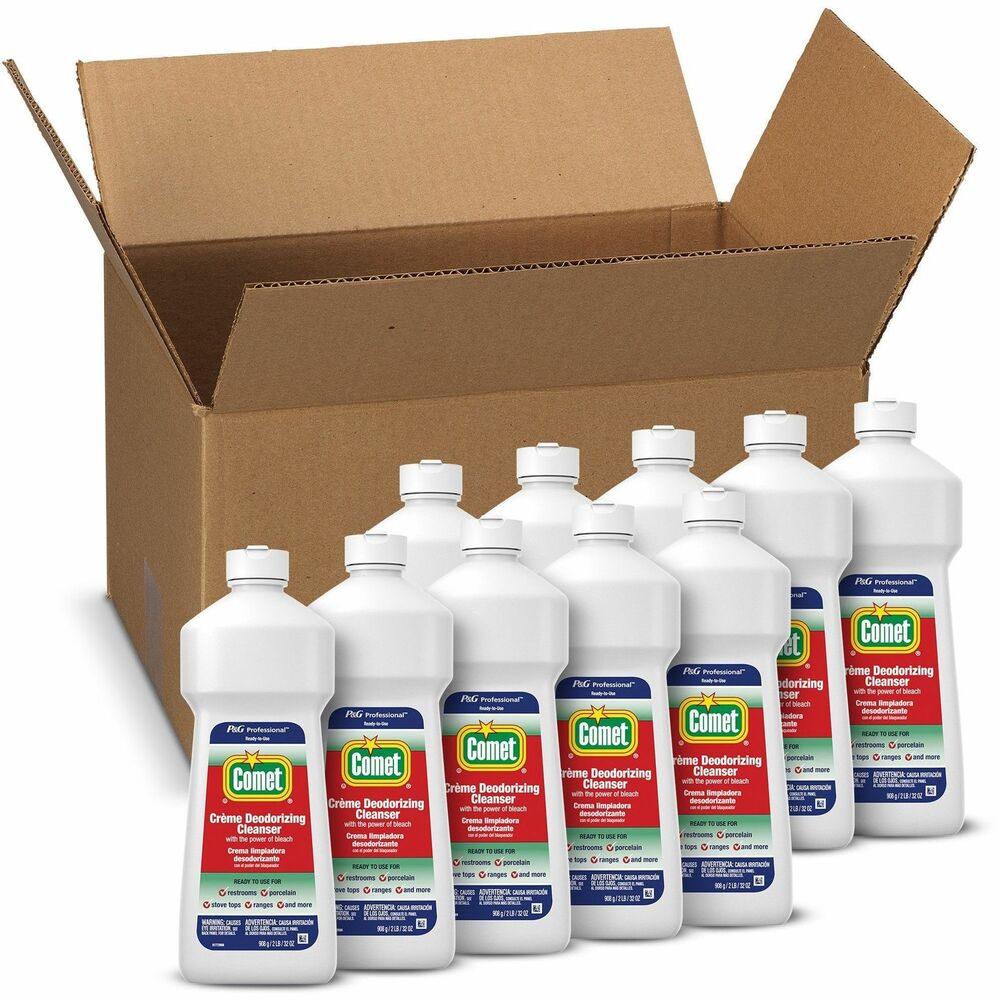 Image of Proctor & Gamble Cleanser, Comet Cream, Bleach, Deodorizing, 32oz, 10/CT, WE