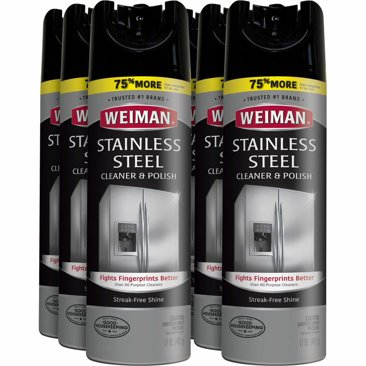 Image of WEIMAN® Cleaner/Polish Spray, f/Stainless Steel, 17oz, 6/CT, Clear