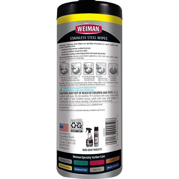 Image of Weiman 92A Stainless Steel Wipes
