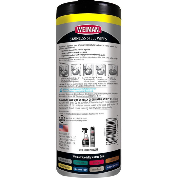 Image of Weiman 92A Stainless Steel Wipes